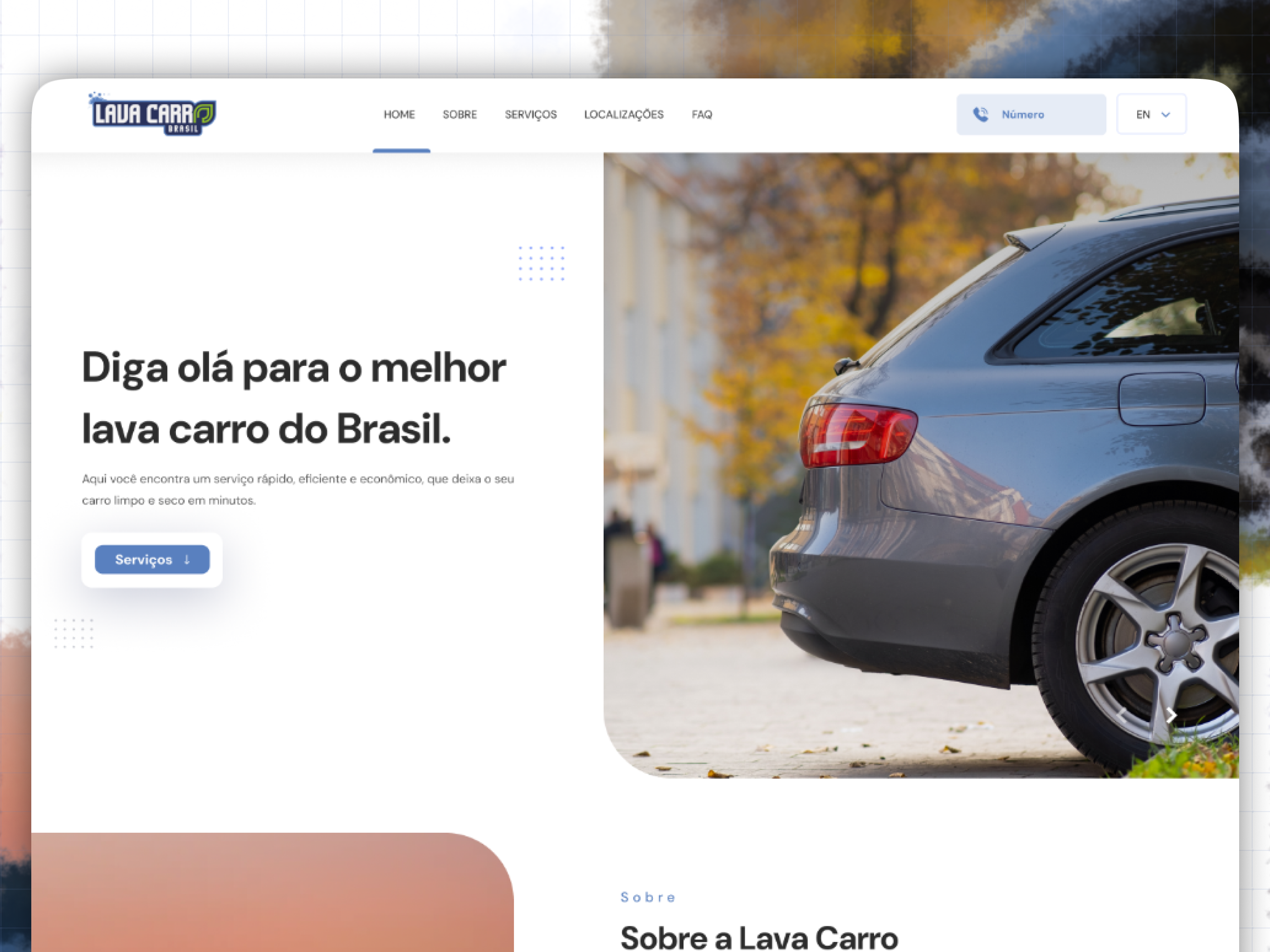 Lavagem Automóvel - Projeto de Website criado por Wesley Designer
